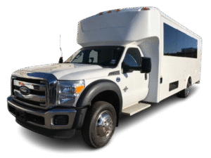 Ford F550 Party Bus luxury transportation service in Bakersfield, ideal for parties, proms, weddings, corporate events, and group outings.