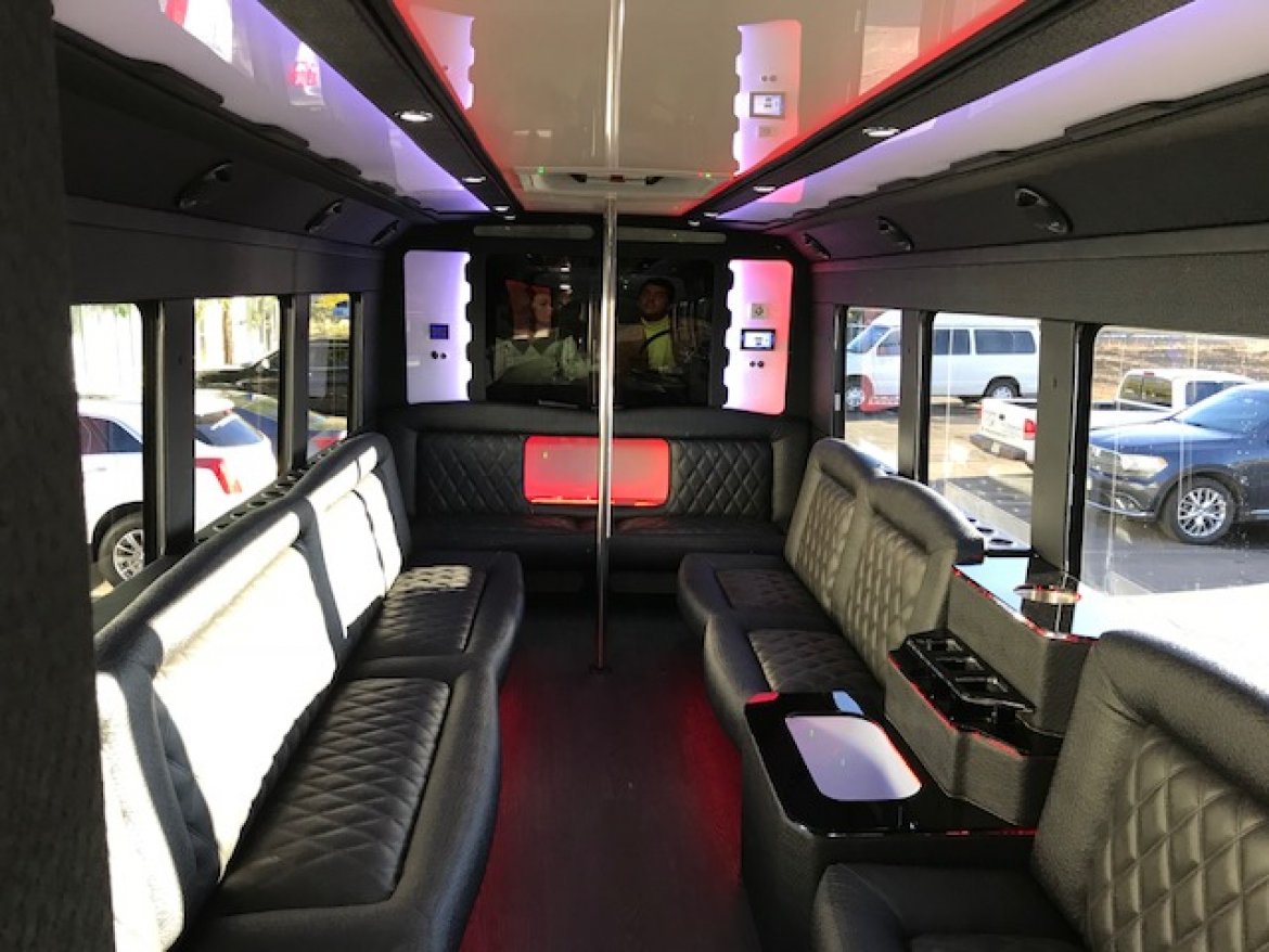 Luxury 26-Passenger Ford Party Bus premium group transportation in Bakersfield